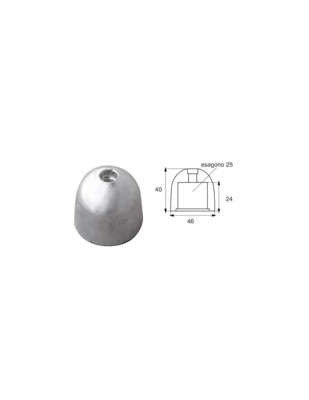 Bestseller Anodo Asse ed Elica Side Power 25 Zinco - OG034B