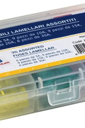 Nuovo Arrivo Assortimento fusibili lamellari [pcs: 6 Fusibili lamellare da 5 A; 9 Fusibili lamellare da 10 A; 9 Fusibili lamellare da 15 A; 6 Fusibili lamellare da 20 A; 6 Fusibili lamellare da 30 A.]