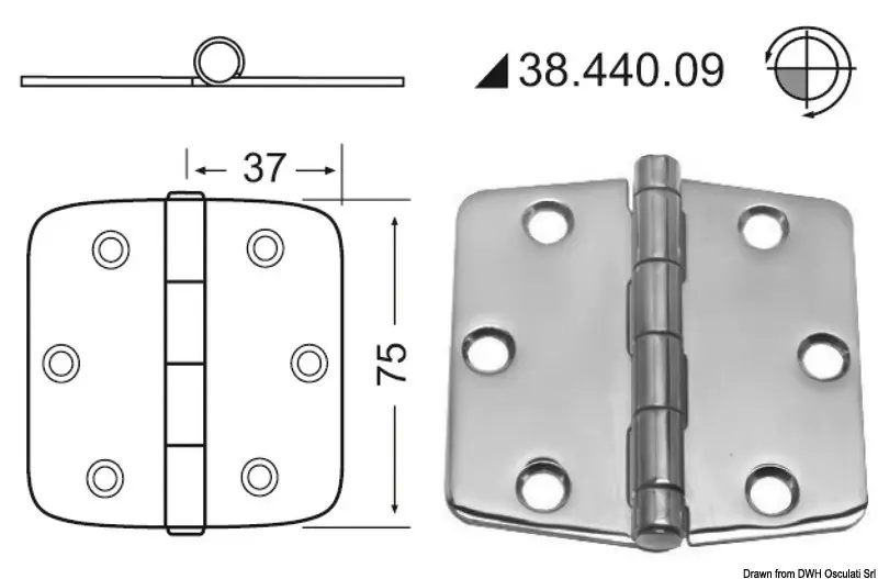 Prezzo Scontato Cerniera inox 74x75 mm